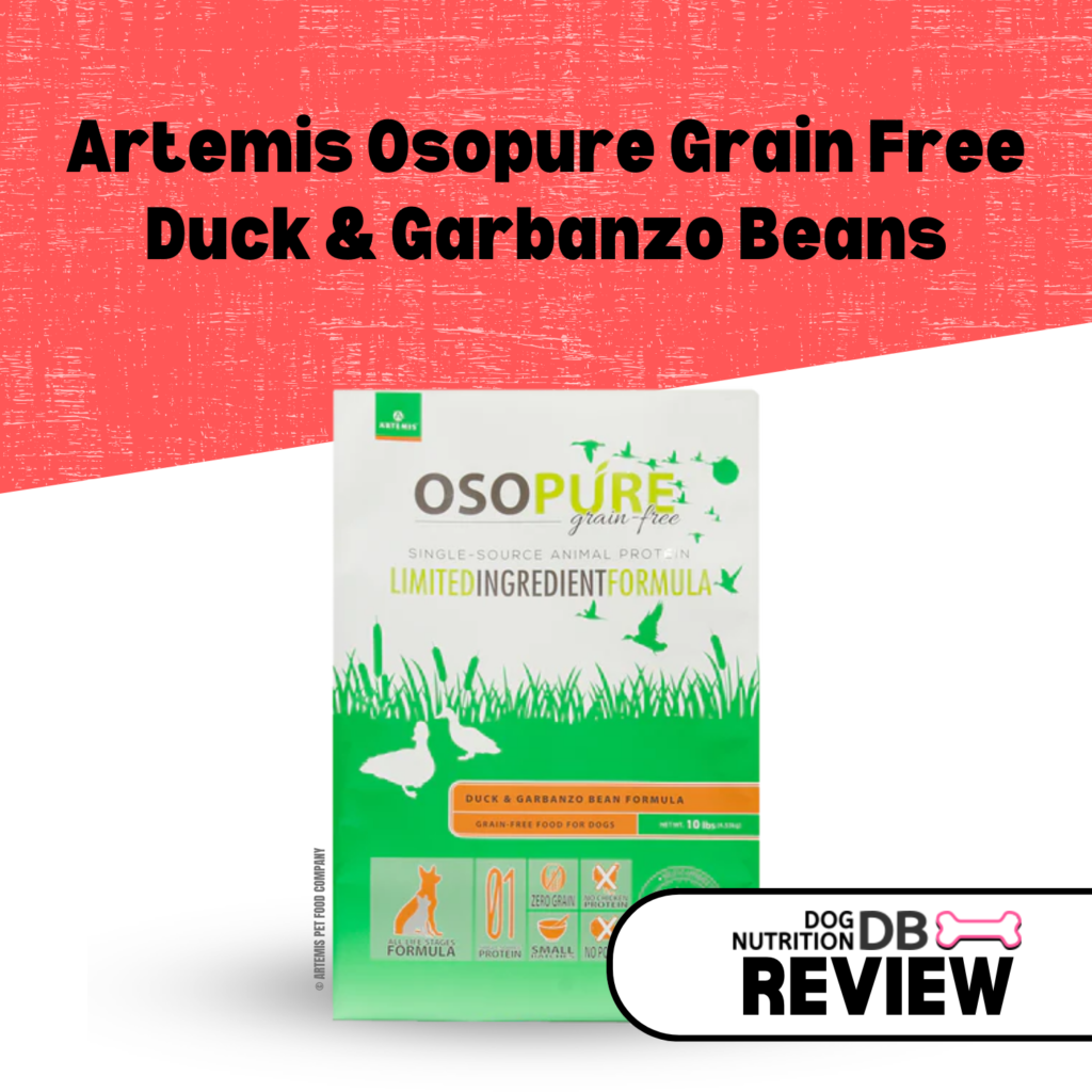 Artemis Osopure Grain Free Duck & Garbanzo Beans Review Dog Nutrition DB