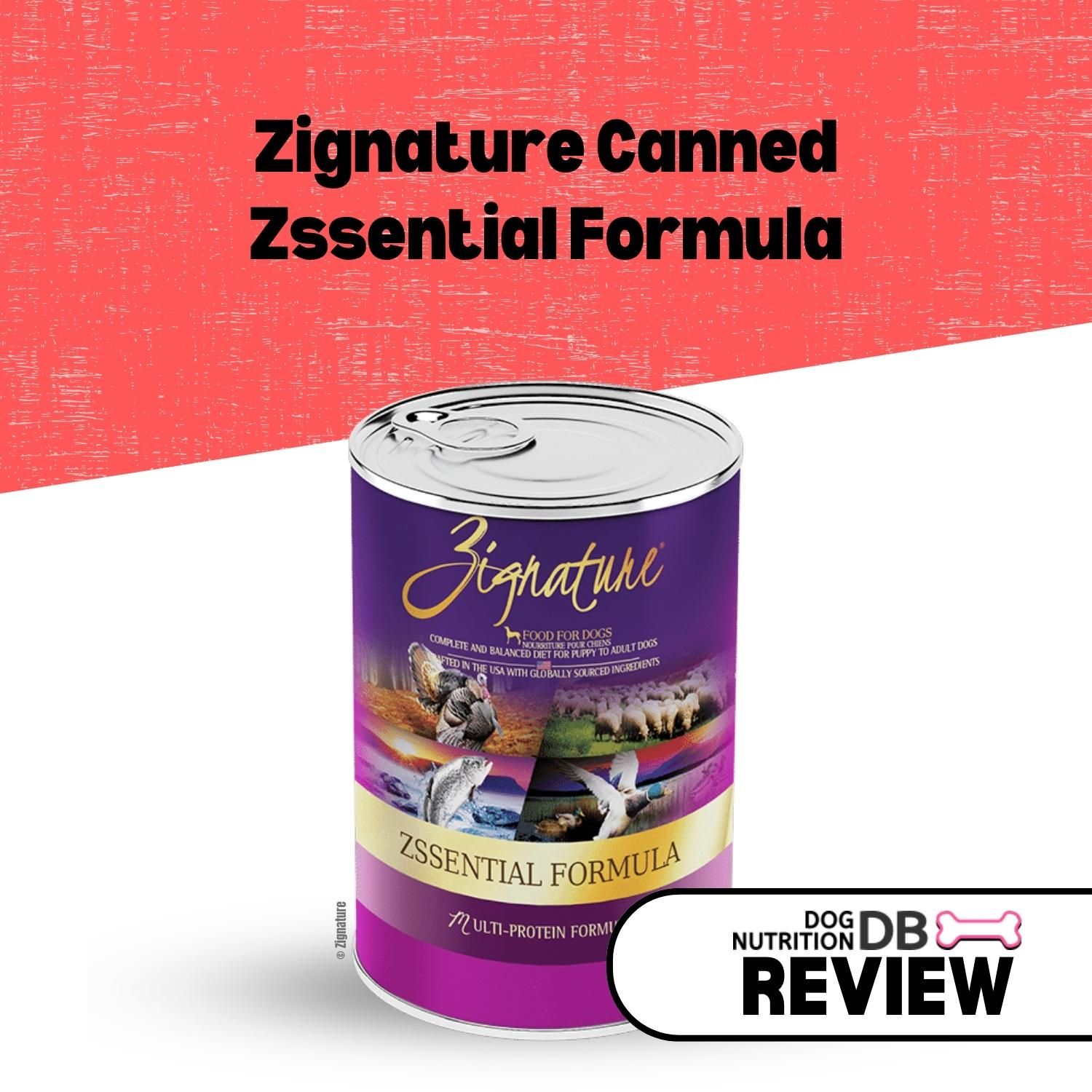 Zignature Canned Zssential Formula Review Dog Nutrition DB